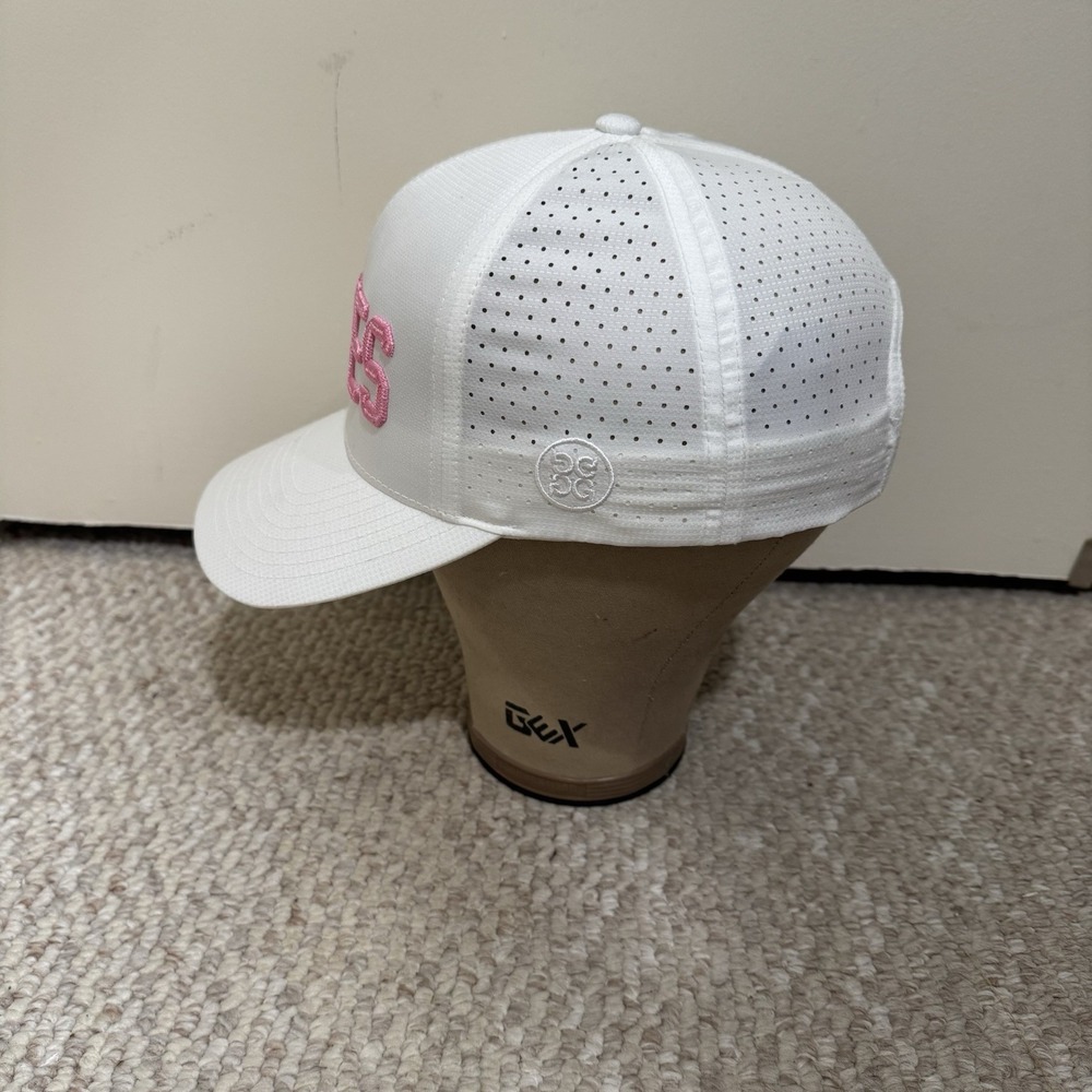 G/FORE Bear Lakes Country Club White Pink Snapback Hat Cap Flexfit Tech Golf - Picture 3 of 10